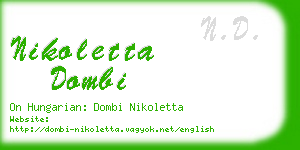 nikoletta dombi business card